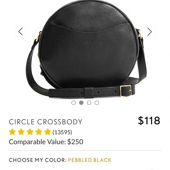 Portland Leather Black Round Crossbody Bag - Picture 7 of 10